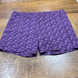 All‎ in Motion sz XXL Purple palm tree print board shorts golf vacation (C)